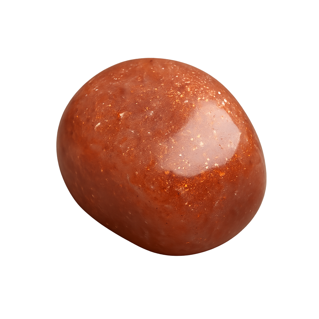 image d'une pierre roulée représentant une pierre de soleil dorée